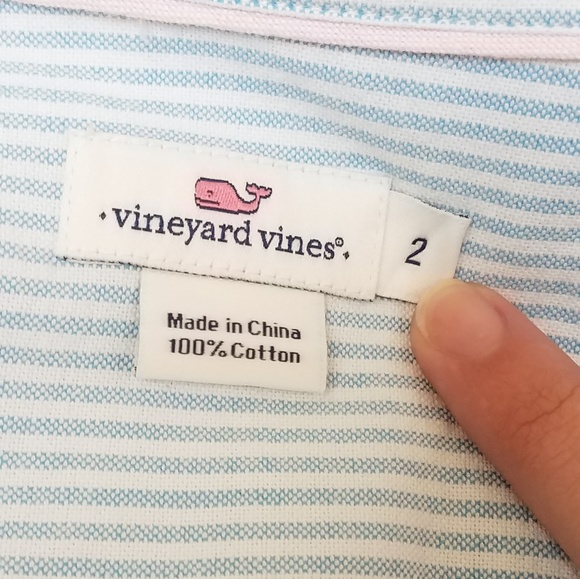 Vineyard Vines Preppy Blue Striped Button Up Shirt - Picture 5 of 5